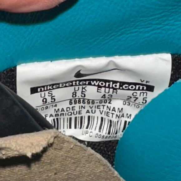 NIB NWT Nike Lunar Force 1 SP / Acronym Low Black White Sneaker Men's 9.5 - Picture 10 of 12